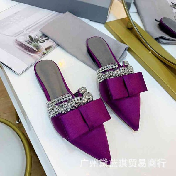 bow slippers silk chain pointed end baotou flat bottom middle heel fashion fairy slippers one foot pedaling and half dragging hbcb 588i, Black
bow slippers silk chain pointed end baotou flat bottom middle heel fashion fairy slippers one foot pedaling and half dragging hbcb 588i, Black