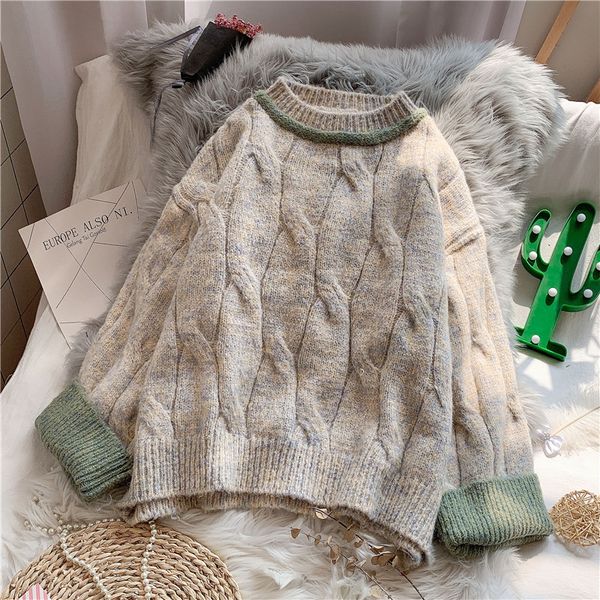 women's sweaters ebaihui autumn winter thick sweaters twist vintage pullover o neck long sleeve women knitted jumpers sweater mujer 220, White;black
women's sweaters ebaihui autumn winter thick sweaters twist vintage pullover o neck long sleeve women knitted jumpers sweater mujer 220, White;black