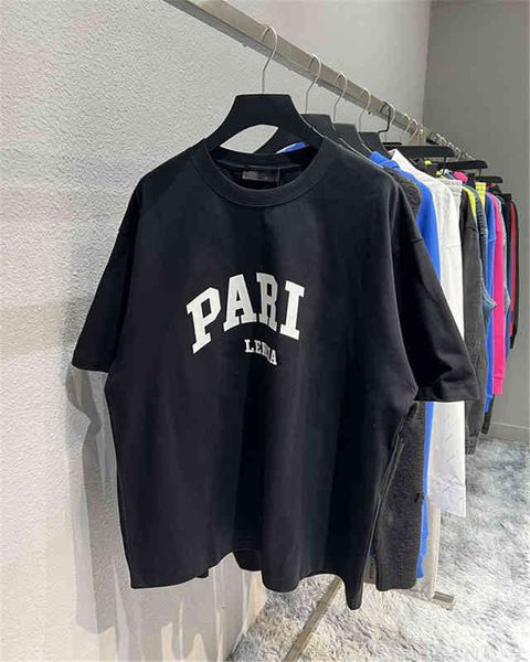 men's hoodies sweatshirts spring and summer front print paris letter os couple casual short sleeve t-shirt, Black
men's hoodies sweatshirts spring and summer front print paris letter os couple casual short sleeve t-shirt, Black