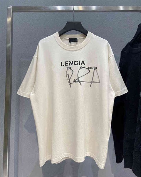 men's hoodies sweatshirts ins early spring designer signature letter print hand worn couple paris short t-sleeve, Black
men's hoodies sweatshirts ins early spring designer signature letter print hand worn couple paris short t-sleeve, Black