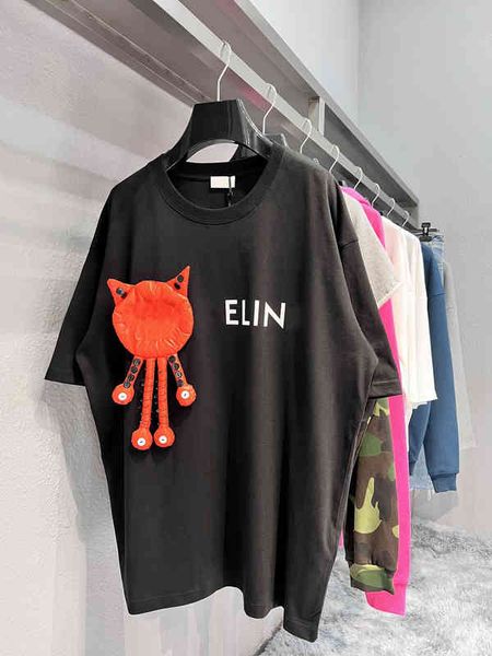 men's hoodies sweatshirts summer with english letters printed on the front big eyed monster pin button doll short sleeve, Black
men's hoodies sweatshirts summer with english letters printed on the front big eyed monster pin button doll short sleeve, Black