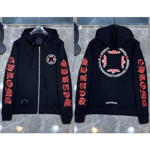 men's luxury fashion sweatshirts classic brand ch zipper hoodies women men loose pullover hooded horseshoe sanskrit hoodie sweater jack, Black
men's luxury fashion sweatshirts classic brand ch zipper hoodies women men loose pullover hooded horseshoe sanskrit hoodie sweater jack, Black