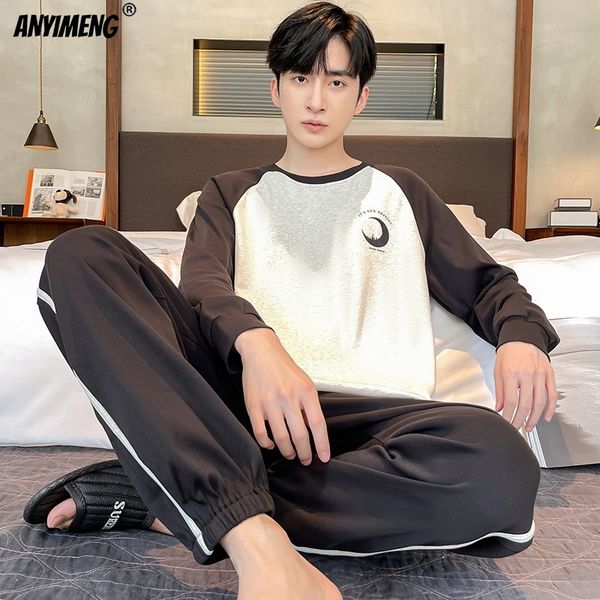 men's sleepwear fashion man's pajamas plus size l5xl fat man's sleepwear leisure homewear cotton pjs patchwork sleeved moon p, Black;brown
men's sleepwear fashion man's pajamas plus size l5xl fat man's sleepwear leisure homewear cotton pjs patchwork sleeved moon p, Black;brown