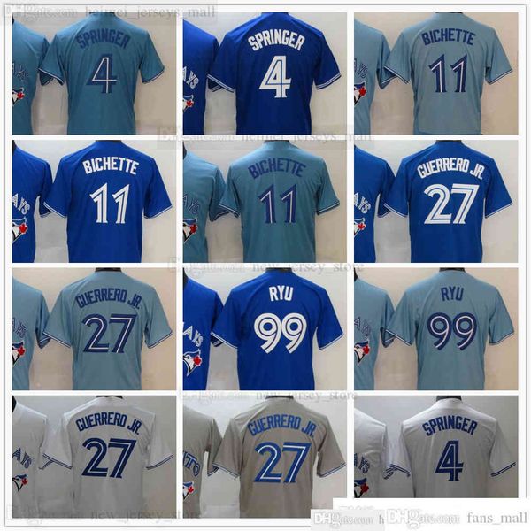 2022 stitched baseball 27 vladimir 4 george guerrero jr. springer jerseys blue 11 bo 99 hyun-jin bichette ryu jersey gray white blank no num, Blue;black 
2022 stitched baseball 27 vladimir 4 george guerrero jr. springer jerseys blue 11 bo 99 hyun-jin bichette ryu jersey gray white blank no num, Blue;black