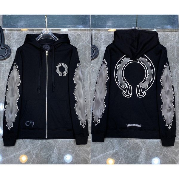 fashion luxury men's sweatshirts classic ch zipper hoodies women men loose pullover hooded designer horseshoe sanskrit hoodie sweater j, Black
fashion luxury men's sweatshirts classic ch zipper hoodies women men loose pullover hooded designer horseshoe sanskrit hoodie sweater j, Black