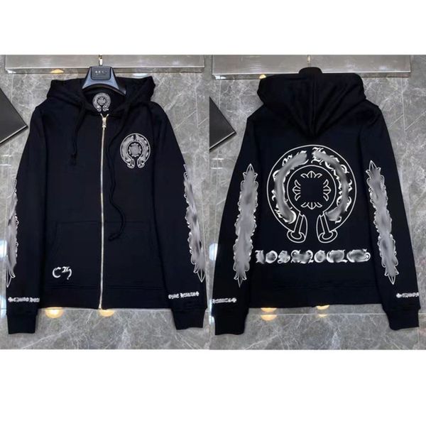 fashion men's luxury sweatshirts classic ch brand hoodie hooded designer horseshoe sanskrit loose zipper jacket pullover coat women sw, Black
fashion men's luxury sweatshirts classic ch brand hoodie hooded designer horseshoe sanskrit loose zipper jacket pullover coat women sw, Black