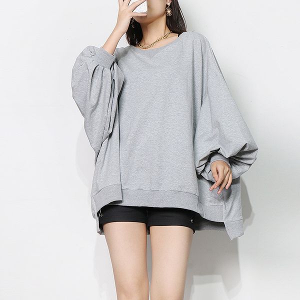 urban casual solid color sweatshirt 2022 autumn round neck long sleeve asymmetric hem loose fashion all-match sweater, Black
urban casual solid color sweatshirt 2022 autumn round neck long sleeve asymmetric hem loose fashion all-match sweater, Black