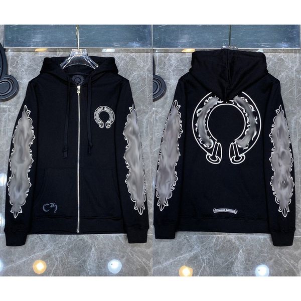 fashion luxury men's sweatshirts classic brand ch zipper hoodies women men loose pullover hooded horseshoe sanskrit hoodie sweater jack, Black
fashion luxury men's sweatshirts classic brand ch zipper hoodies women men loose pullover hooded horseshoe sanskrit hoodie sweater jack, Black
