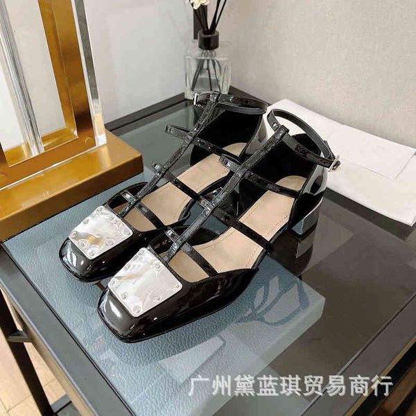 summer cow sandals patent leather large metal buckle baotou short heel thick roman sandals ballet sandals women's shoes lf1g i8as, Black
summer cow sandals patent leather large metal buckle baotou short heel thick roman sandals ballet sandals women's shoes lf1g i8as, Black