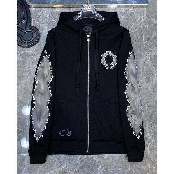 fashion luxury men's sweatshirts classic brand ch zipper hoodies women men loose pullover hooded horseshoe sanskrit hoodie sweater jack, Black
fashion luxury men's sweatshirts classic brand ch zipper hoodies women men loose pullover hooded horseshoe sanskrit hoodie sweater jack, Black