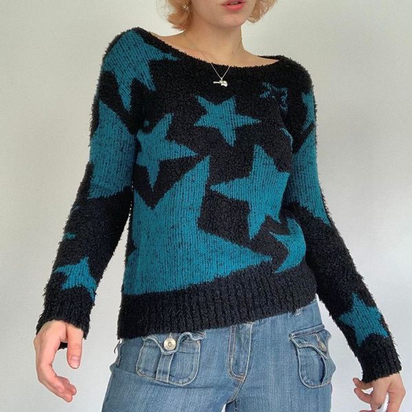 women's sweaters y2k sweater winter star print round neck letter long sleeve sweater korean fashion jacquard knit ladies oversized pull, White;black
women's sweaters y2k sweater winter star print round neck letter long sleeve sweater korean fashion jacquard knit ladies oversized pull, White;black