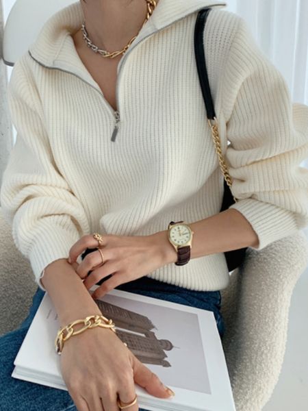 women's sweaters women's sweaters autumn winter long sleeve loose knitted turtleneck zipper solid pullover women oversized sweater, White;black
women's sweaters women's sweaters autumn winter long sleeve loose knitted turtleneck zipper solid pullover women oversized sweater, White;black