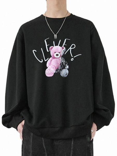 men's hoodies & sweatshirts men bear and letter graphic thermal lined sweatshirt 10s4#, Black
men's hoodies & sweatshirts men bear and letter graphic thermal lined sweatshirt 10s4#, Black