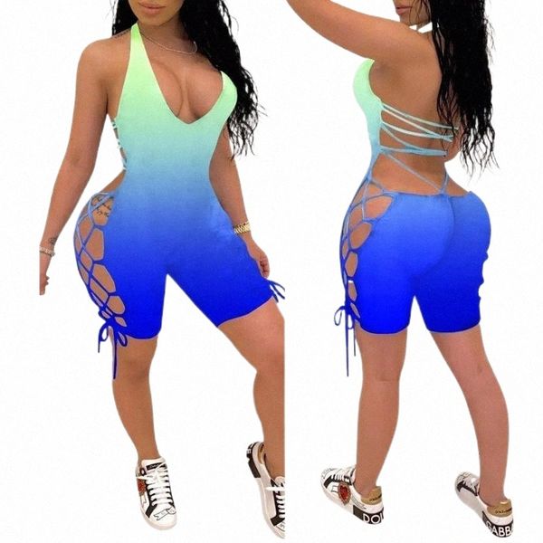 women's jumpsuits & rompers women ladies gradient color skinny jumpsuit sleeveless lace-up v-neck shorts summer bodycon rompers women&#, Black;white
women's jumpsuits & rompers women ladies gradient color skinny jumpsuit sleeveless lace-up v-neck shorts summer bodycon rompers women&#, Black;white