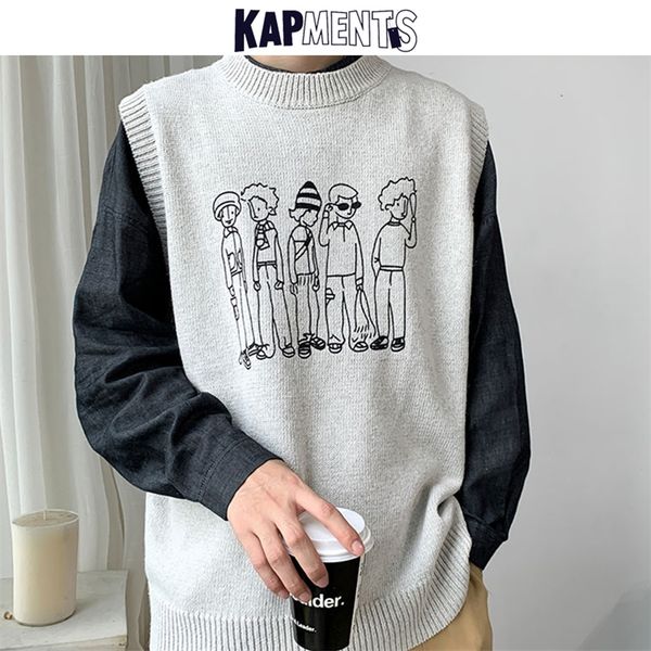 mens vests kapments men cartoon harajuku sweater vest winter mens japanese streetwear knitted sweaters male loose vintage knitted vest 22082, Black;white
mens vests kapments men cartoon harajuku sweater vest winter mens japanese streetwear knitted sweaters male loose vintage knitted vest 22082, Black;white