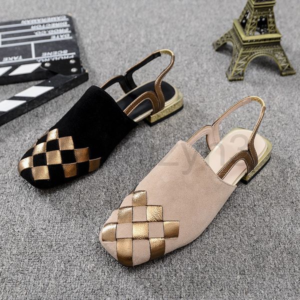 sandals designer women's shoes baotou sandals color matching in summer thick heels flat bottoms all-purpose one line belt rear empty lo, Black
sandals designer women's shoes baotou sandals color matching in summer thick heels flat bottoms all-purpose one line belt rear empty lo, Black