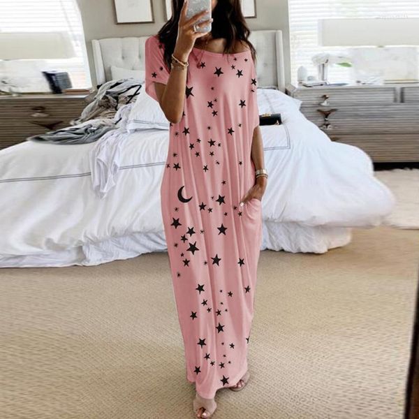 casual dresses women loose off shoulder short sleeve long dress moon star printing elegant female spring summer vestidos, Black;gray
casual dresses women loose off shoulder short sleeve long dress moon star printing elegant female spring summer vestidos, Black;gray