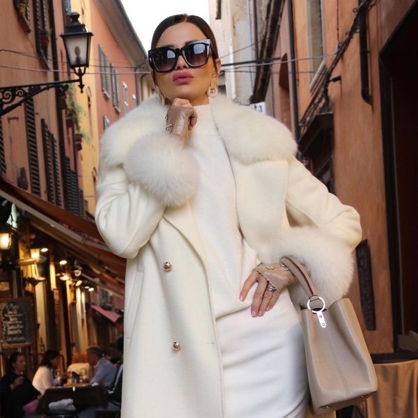 womens fur faux fall winter real wool cashmere blend coat natural cuff double-breasted long trench overcoats plus size 220829, Black
womens fur faux fall winter real wool cashmere blend coat natural cuff double-breasted long trench overcoats plus size 220829, Black