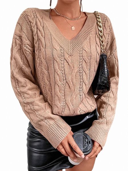 women's sweaters drop shoulder cable knit sweater 87l1#, White;black