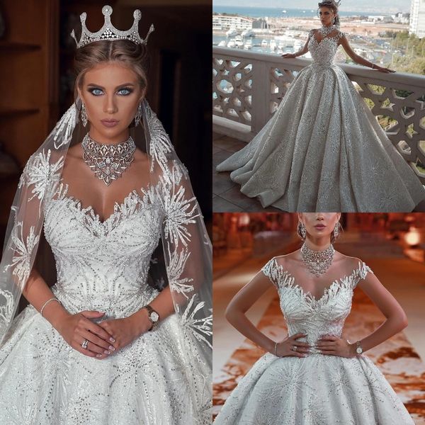 glitter wedding dress v neck lace appliques bridal gowns beaded sequined saudi arabia robe de mariee, White
glitter wedding dress v neck lace appliques bridal gowns beaded sequined saudi arabia robe de mariee, White