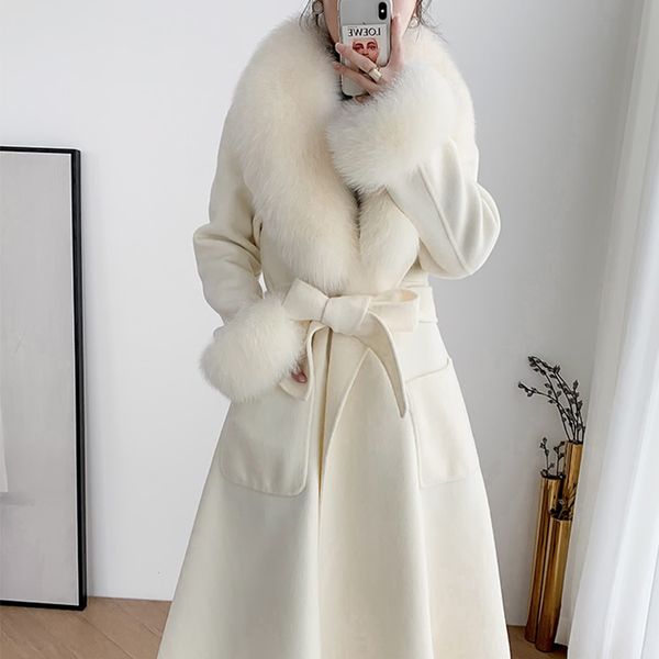 womens fur faux 2022 winter autumn fashion women long real wool coat with pockets thick warm luxury natural collar female coats 220829, Black
womens fur faux 2022 winter autumn fashion women long real wool coat with pockets thick warm luxury natural collar female coats 220829, Black