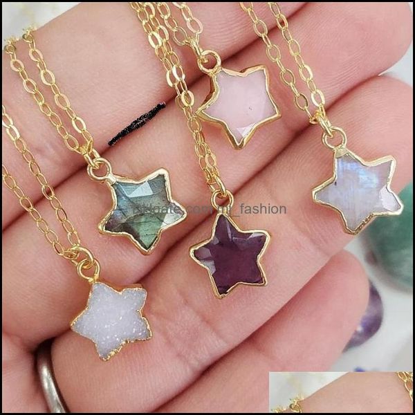 pendant necklaces gold plating edged five point star stone necklace healing crystal energy druzy quartz pendant necklaces f mjfashion dhjk6, Silver
pendant necklaces gold plating edged five point star stone necklace healing crystal energy druzy quartz pendant necklaces f mjfashion dhjk6, Silver