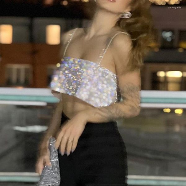 women's tanks chic women backless spaghetti strap camisole bling rhinestones crop summer sleevless mini vest party club, White
women's tanks chic women backless spaghetti strap camisole bling rhinestones crop summer sleevless mini vest party club, White