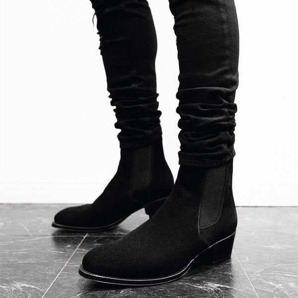 Men Chelsea Boots Fashion Black Flock Business Handmade Men Shoes Ankle Slip on Solid, Clear
Men Chelsea Boots Fashion Black Flock Business Handmade Men Shoes Ankle Slip on Solid, Clear