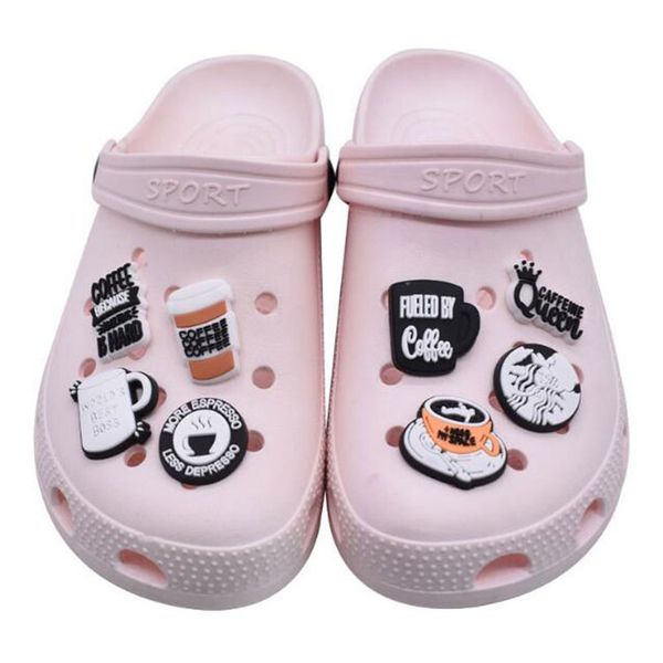 black white coffee cup croc charms fashion shoe accessories clog charm hole garden shoe flower gift decoration, White;pink
black white coffee cup croc charms fashion shoe accessories clog charm hole garden shoe flower gift decoration, White;pink
