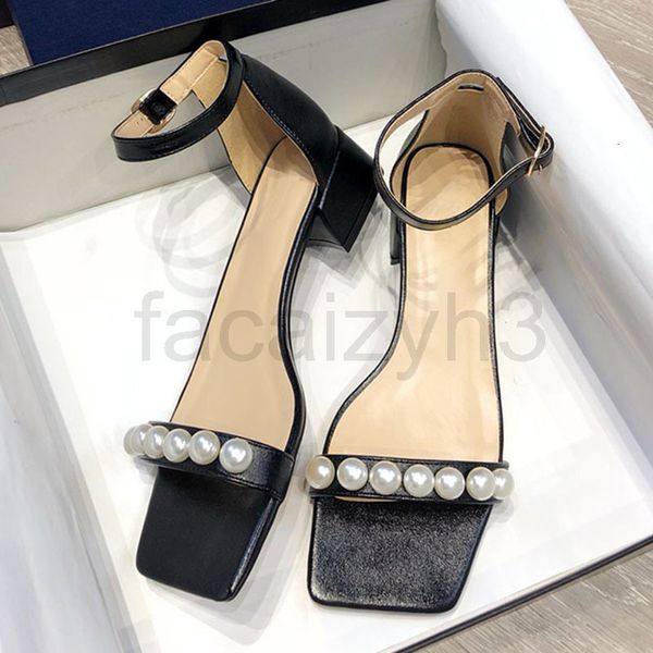 sandals designer autumn fairy style square head pearl exposed toe one-way belt buckle leisure fashion thick heel sandals women's shoes, Black
sandals designer autumn fairy style square head pearl exposed toe one-way belt buckle leisure fashion thick heel sandals women's shoes, Black