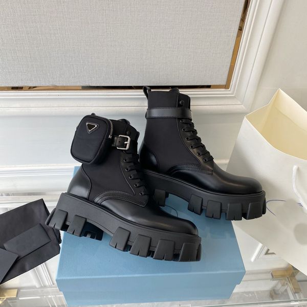 designer boots rois monolith leather nylon brushed ankle combat boot women high platform rubber sole nylon with small bags size 35-41, Black
designer boots rois monolith leather nylon brushed ankle combat boot women high platform rubber sole nylon with small bags size 35-41, Black
