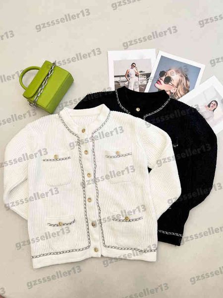 designer cardigan womens sweaters striped pocket trim button cardigans knit sweater fashion brand high-quality autumn and winter luxury, White;black
designer cardigan womens sweaters striped pocket trim button cardigans knit sweater fashion brand high-quality autumn and winter luxury, White;black
