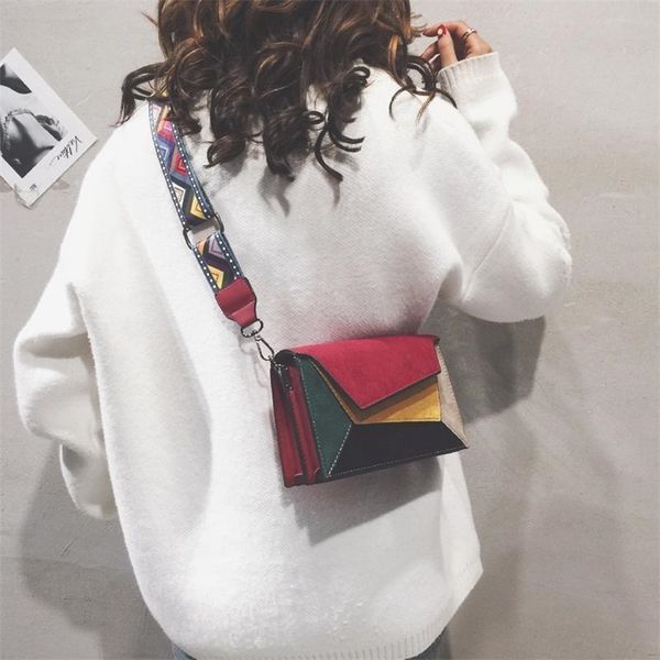 evening bags fashion patchwork colors for women shoulder crossbody bag frosted pu leather womens handbags wide strap 220829
evening bags fashion patchwork colors for women shoulder crossbody bag frosted pu leather womens handbags wide strap 220829