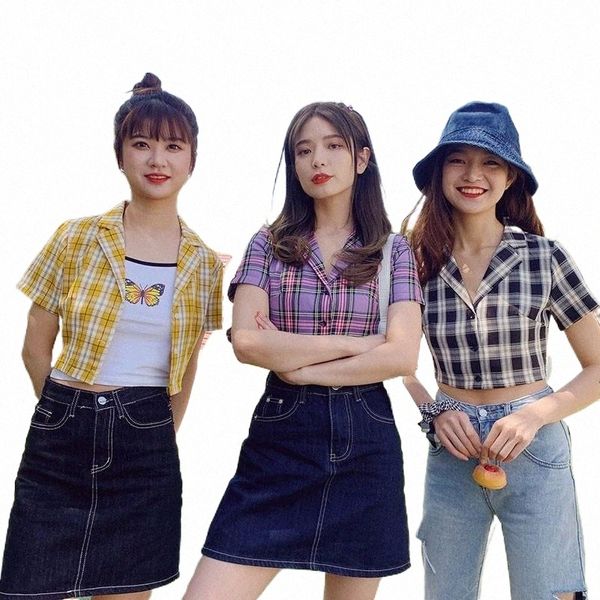 women's blouses & shirts women's blouses & shirts summer women plaid short sleeve blouse crop korean female casual turn-down coll, White
women's blouses & shirts women's blouses & shirts summer women plaid short sleeve blouse crop korean female casual turn-down coll, White