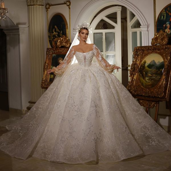 princess ball gown wedding dresses bateau long sleeves beads sequins appliques lace-up ruffles 3d lace floor length sparkling bridal gowns p, White
princess ball gown wedding dresses bateau long sleeves beads sequins appliques lace-up ruffles 3d lace floor length sparkling bridal gowns p, White