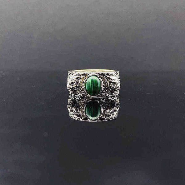 gujia double-g double tiger head band rings aggrive personality relief leopard series couple turquoise band rings, Silver
gujia double-g double tiger head band rings aggrive personality relief leopard series couple turquoise band rings, Silver
