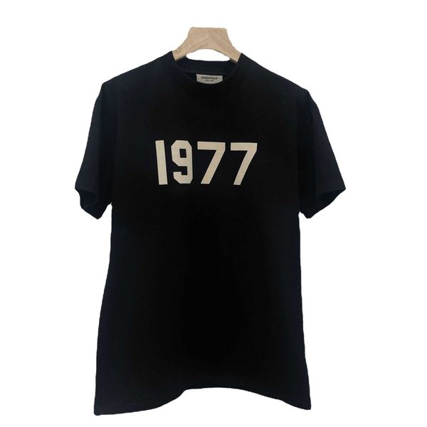 2022 summer off shoulder t shirts tee short sleeve double thread ess men and women 1977 couple flocking loose t-shirt letter, White
2022 summer off shoulder t shirts tee short sleeve double thread ess men and women 1977 couple flocking loose t-shirt letter, White
