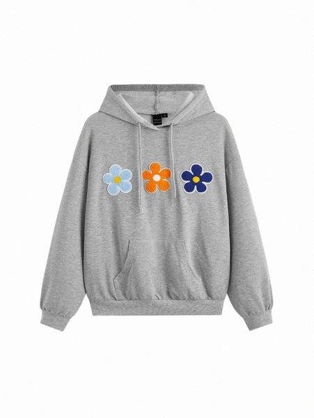 women's hoodies & sweatshirts mod floral patched kangaroo pocket drop shoulder drawstring hoodie g1xt#, Black
women's hoodies & sweatshirts mod floral patched kangaroo pocket drop shoulder drawstring hoodie g1xt#, Black