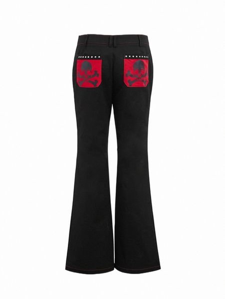women's pants & capris grunge high waist flare leg pants m95w#, Black;white