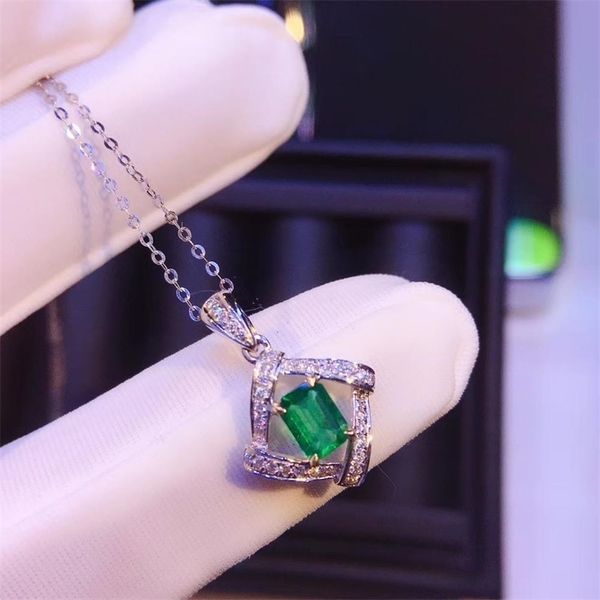 pendant necklaces aeaw jewelry 054ct natural zambian emerald necklace with dimond fine for women 14k white gold 220829, Silver
pendant necklaces aeaw jewelry 054ct natural zambian emerald necklace with dimond fine for women 14k white gold 220829, Silver