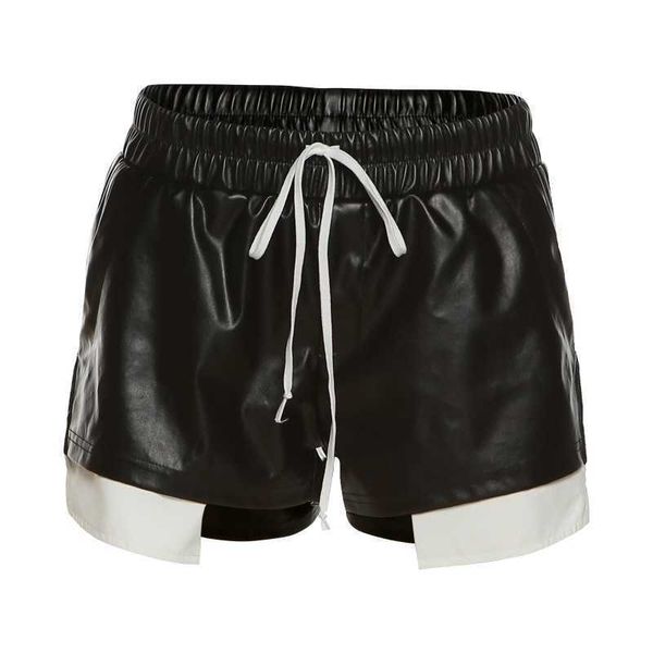 retail summer womens pu leather shorts underwear new fashion contrast color lace up high waist bag hip tight casual short pants, White;black
retail summer womens pu leather shorts underwear new fashion contrast color lace up high waist bag hip tight casual short pants, White;black