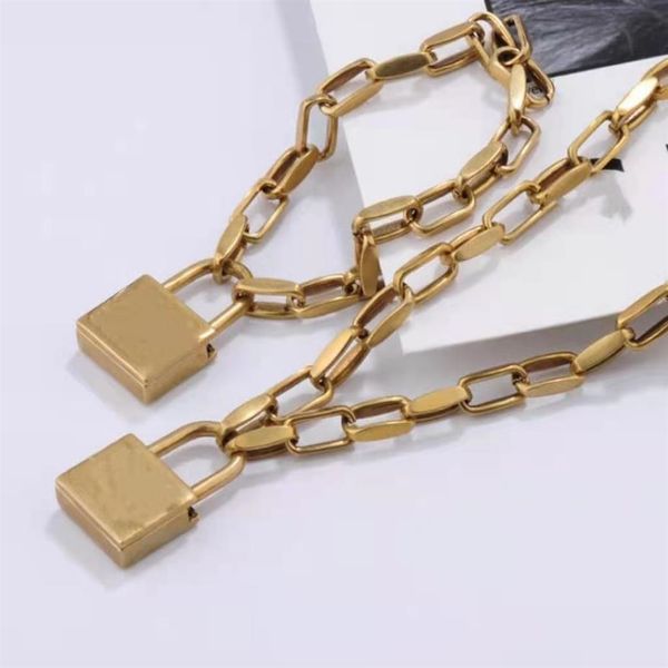 fashion gold lock bracelets necklace pendant chains for mens and women party wedding lovers gift hip hop jewelry with box258j, Black
fashion gold lock bracelets necklace pendant chains for mens and women party wedding lovers gift hip hop jewelry with box258j, Black