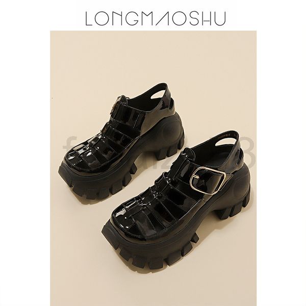 sandals designer summer leisure patent leather baotou slipper women wear thick bottom hollow out round head pure color sponge cake and versa, Black
sandals designer summer leisure patent leather baotou slipper women wear thick bottom hollow out round head pure color sponge cake and versa, Black