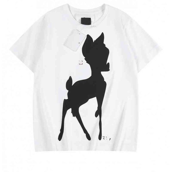women's t shirt g family co branded deer ouyang nana same summer sika deer print loose short sleeve top, White
women's t shirt g family co branded deer ouyang nana same summer sika deer print loose short sleeve top, White