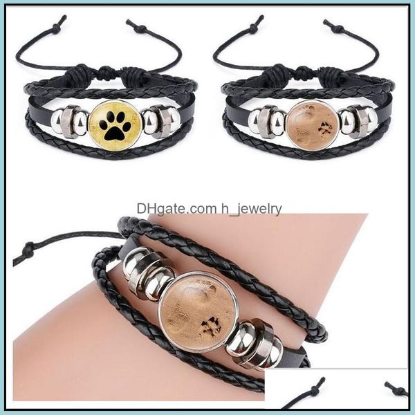 charm bracelets noosa 18mm snap buttons bracelet mtilayer paw footprint braided leather for women men snaps jewelry drop dhseller2010 dhftu, Golden;silver
charm bracelets noosa 18mm snap buttons bracelet mtilayer paw footprint braided leather for women men snaps jewelry drop dhseller2010 dhftu, Golden;silver