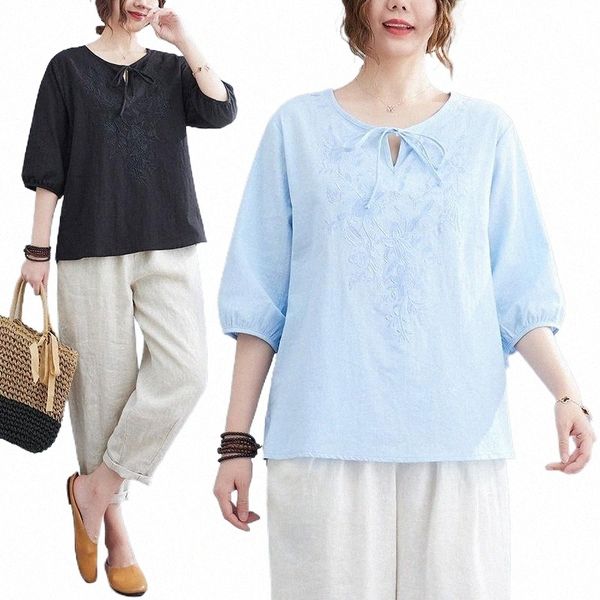 women's blouses & shirts women's blouses & shirts arrival summer women loose casual floral embroidery o-neck blouse three quarter, White
women's blouses & shirts women's blouses & shirts arrival summer women loose casual floral embroidery o-neck blouse three quarter, White