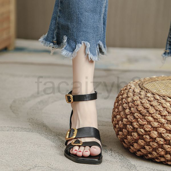 sandals designer french black thick heel sandals women's summer belt straight buckle middle open toe roman shoes
sandals designer french black thick heel sandals women's summer belt straight buckle middle open toe roman shoes