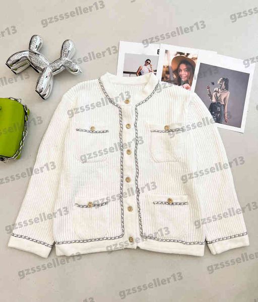 designer cardigan womens sweaters striped pocket trim button cardigans knit sweater fashion brand high-quality autumn and winter luxury 091, White;black
designer cardigan womens sweaters striped pocket trim button cardigans knit sweater fashion brand high-quality autumn and winter luxury 091, White;black
