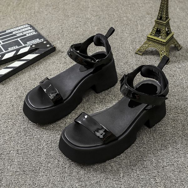 sandals designer summer thick soled muffin sandals women's open toe one word all kinds of sloping heels high, Black
sandals designer summer thick soled muffin sandals women's open toe one word all kinds of sloping heels high, Black