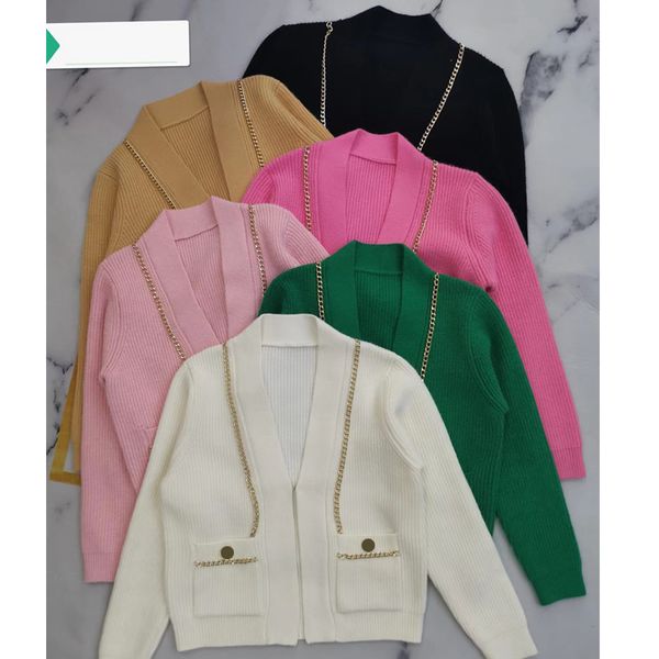 22 designers sweater jacket fashion women's knits tees hand-made chain cardigan atmosphere casual luxurys streets long sleeve sportswea, White
22 designers sweater jacket fashion women's knits tees hand-made chain cardigan atmosphere casual luxurys streets long sleeve sportswea, White